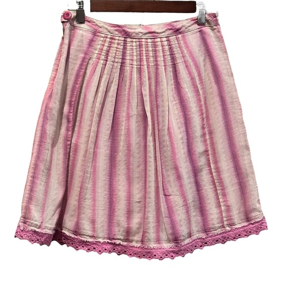 Free People Womens Size 2 Skirt A Line Purple Lavender Lined Embroidered Eyelet - Picture 4 of 8